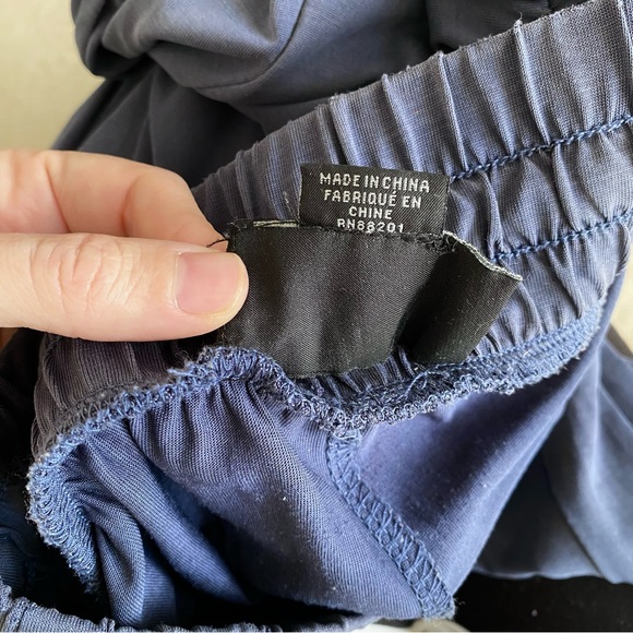 MPG XS Natural Modal Relaxed Dark Blue Cropped Joggers - Picture 9 of 11